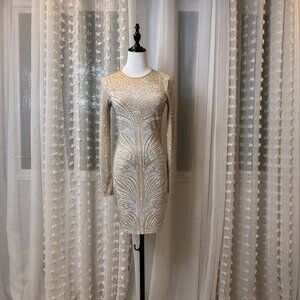 Glam Sparkling Long Sleeve Bodycon Dress